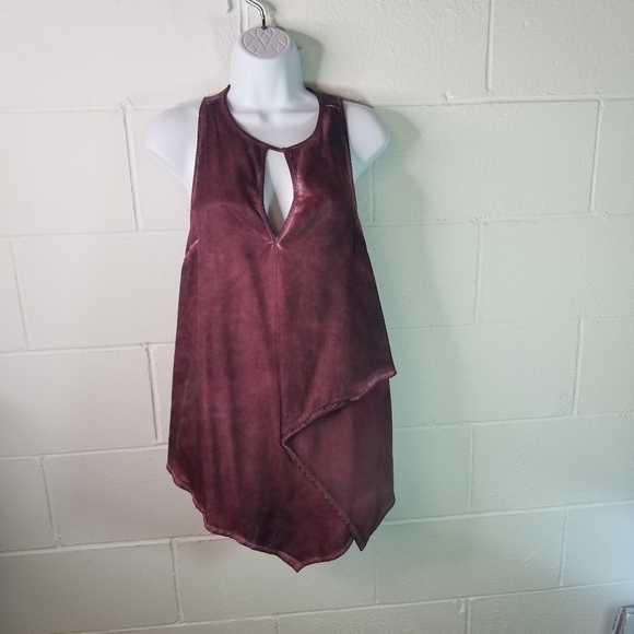 TINA + JO hand dyed sleeveless asymmetrical top usa - Picture 2 of 10
